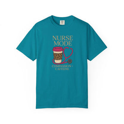 Nurse Mode T-Shirt, Compassion Caffeine Design, Unisex Healthcare Tee