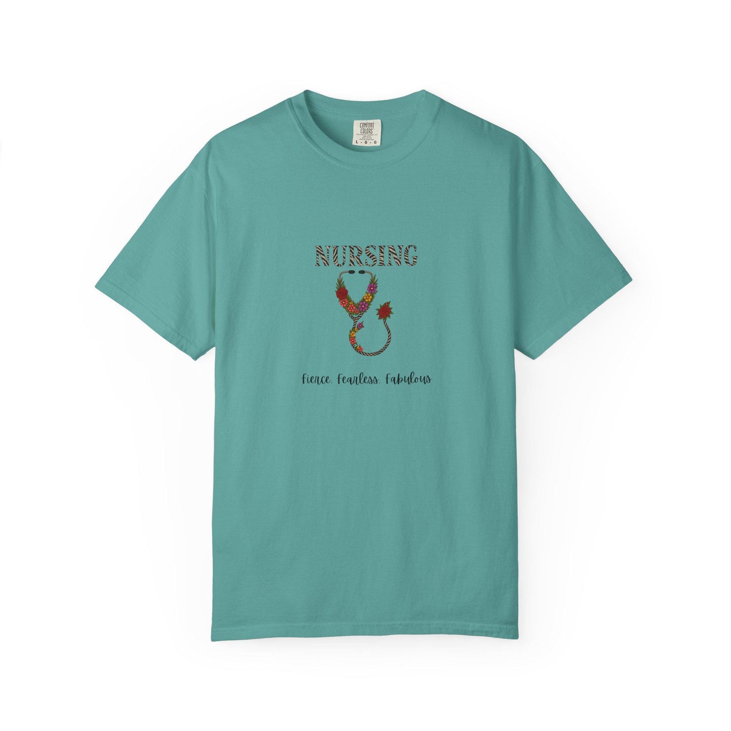 Nursing Floral T-Shirt, Unisex Garment-Dyed Tee for Nurses, Nursing Gifts, Healthcare Worker Apparel, Floral Design Top