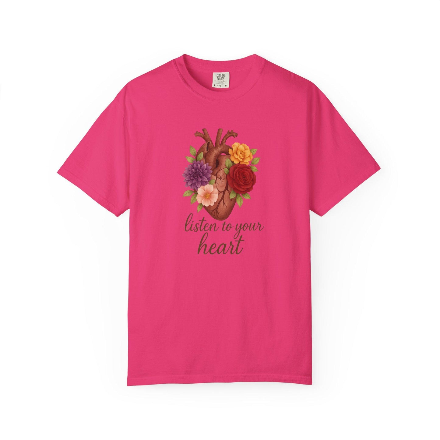 Floral Heart Graphic T-Shirt, Inspirational Unisex Tee