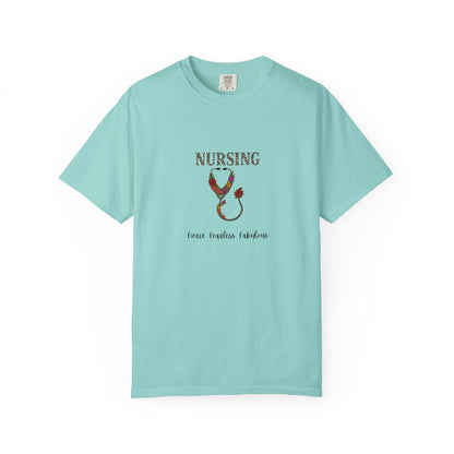 Nursing Floral T-Shirt, Unisex Garment-Dyed Tee for Nurses, Nursing Gifts, Healthcare Worker Apparel, Floral Design Top