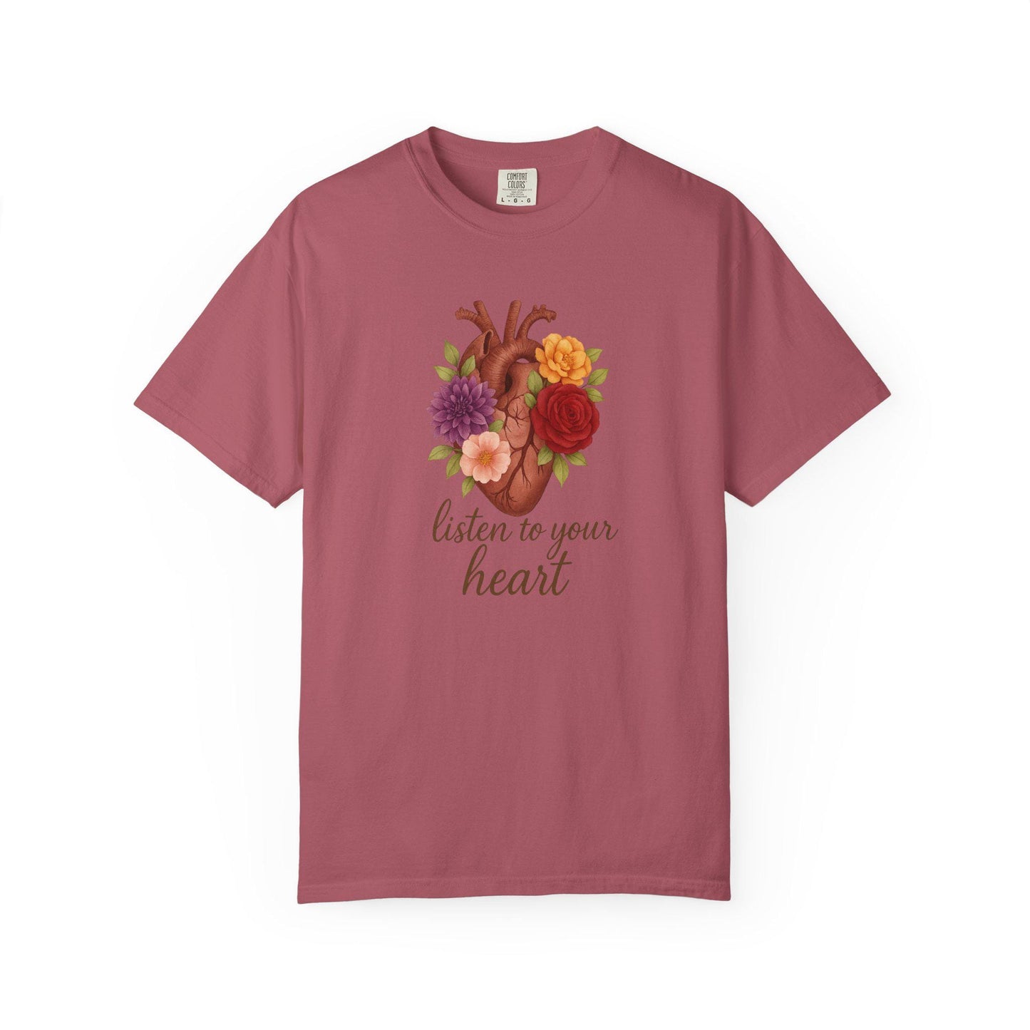Floral Heart Graphic T-Shirt, Inspirational Unisex Tee