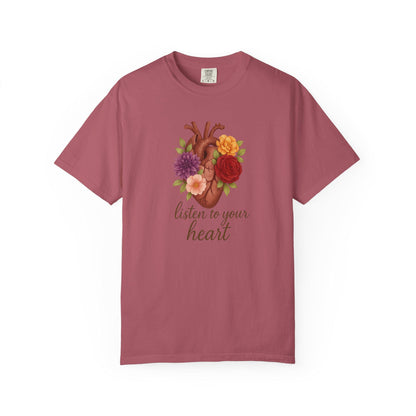 Floral Heart Graphic T-Shirt, Inspirational Unisex Tee