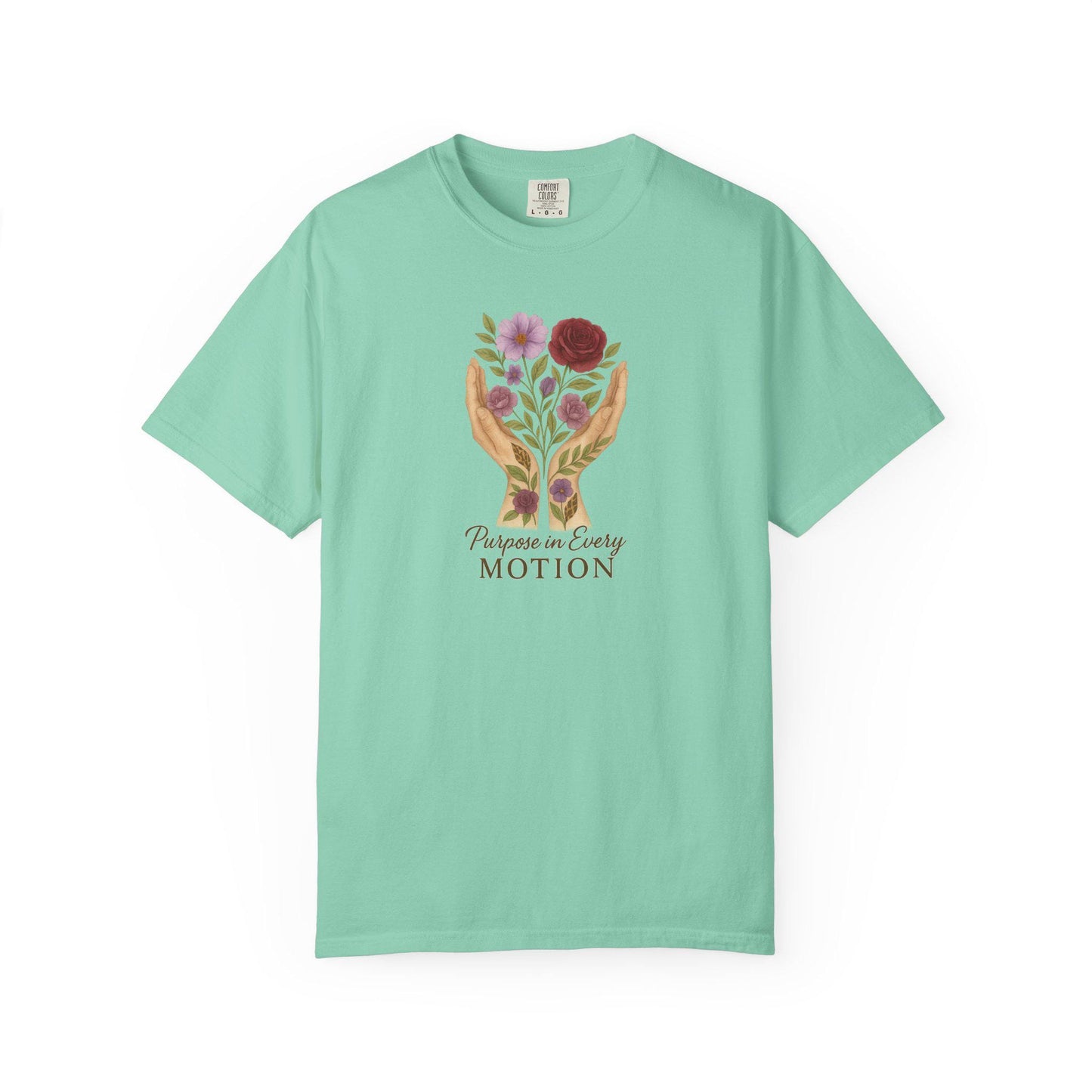 Hand-Painted Floral T-Shirt, Boho Nature Design, Eco-Friendly