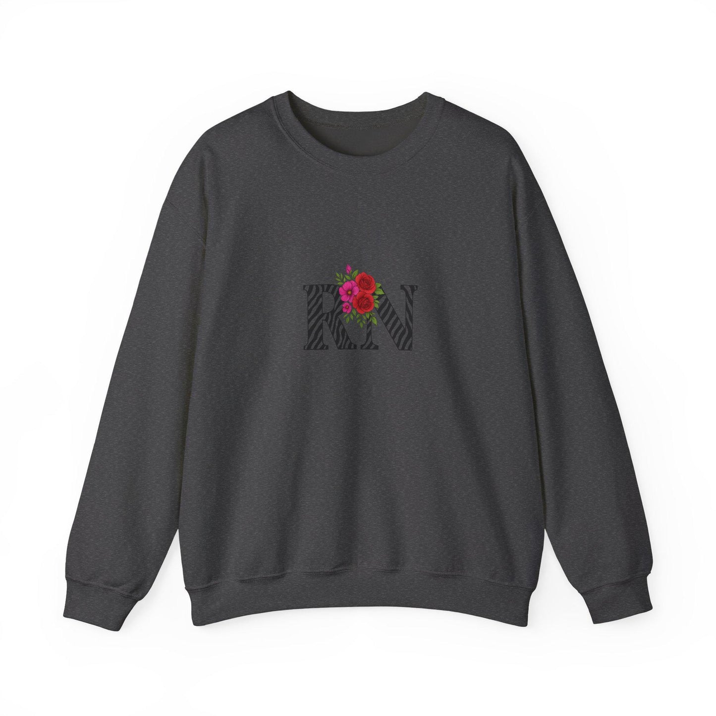 Floral Monogram Crewneck Sweatshirt, Personalized Gift, Casual Wear, Cozy Fashion, Spring Outfit, Birthday Gift