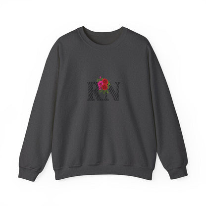 Floral Monogram Crewneck Sweatshirt, Personalized Gift, Casual Wear, Cozy Fashion, Spring Outfit, Birthday Gift