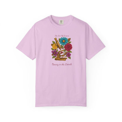 Boho Floral Microscope T-Shirt, Unisex Garden Tee