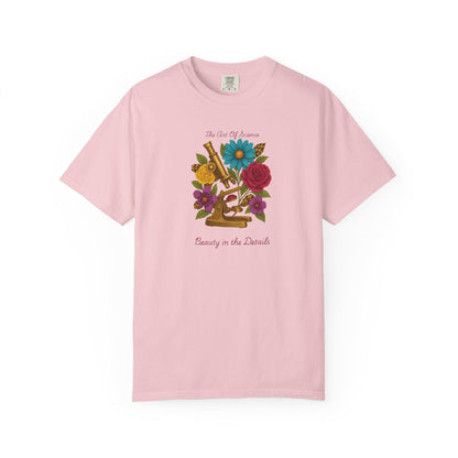Boho Floral Microscope T-Shirt, Unisex Garden Tee