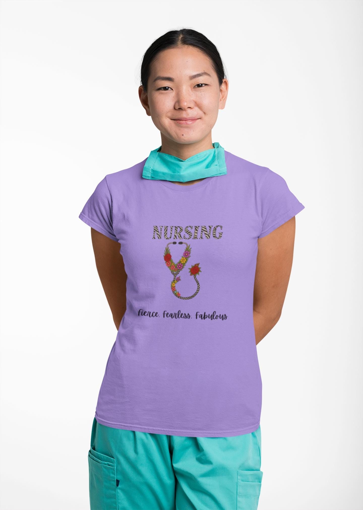 Nursing Floral T-Shirt, Unisex Garment-Dyed Tee for Nurses, Nursing Gifts, Healthcare Worker Apparel, Floral Design Top