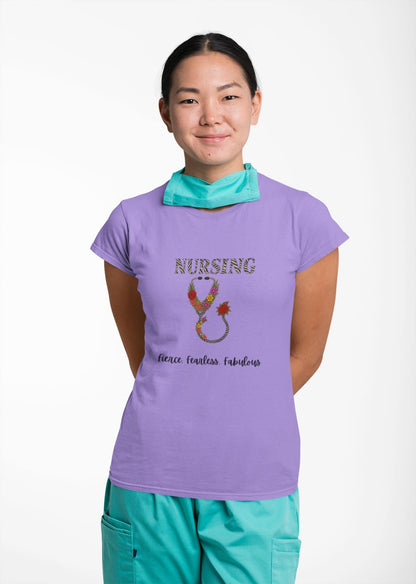 Nursing Floral T-Shirt, Unisex Garment-Dyed Tee for Nurses, Nursing Gifts, Healthcare Worker Apparel, Floral Design Top