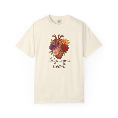 Floral Heart Graphic T-Shirt, Inspirational Unisex Tee