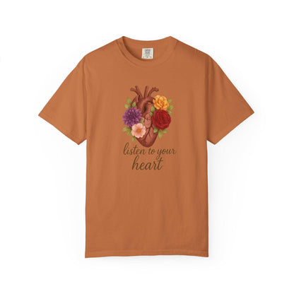 Floral Heart Graphic T-Shirt, Inspirational Unisex Tee