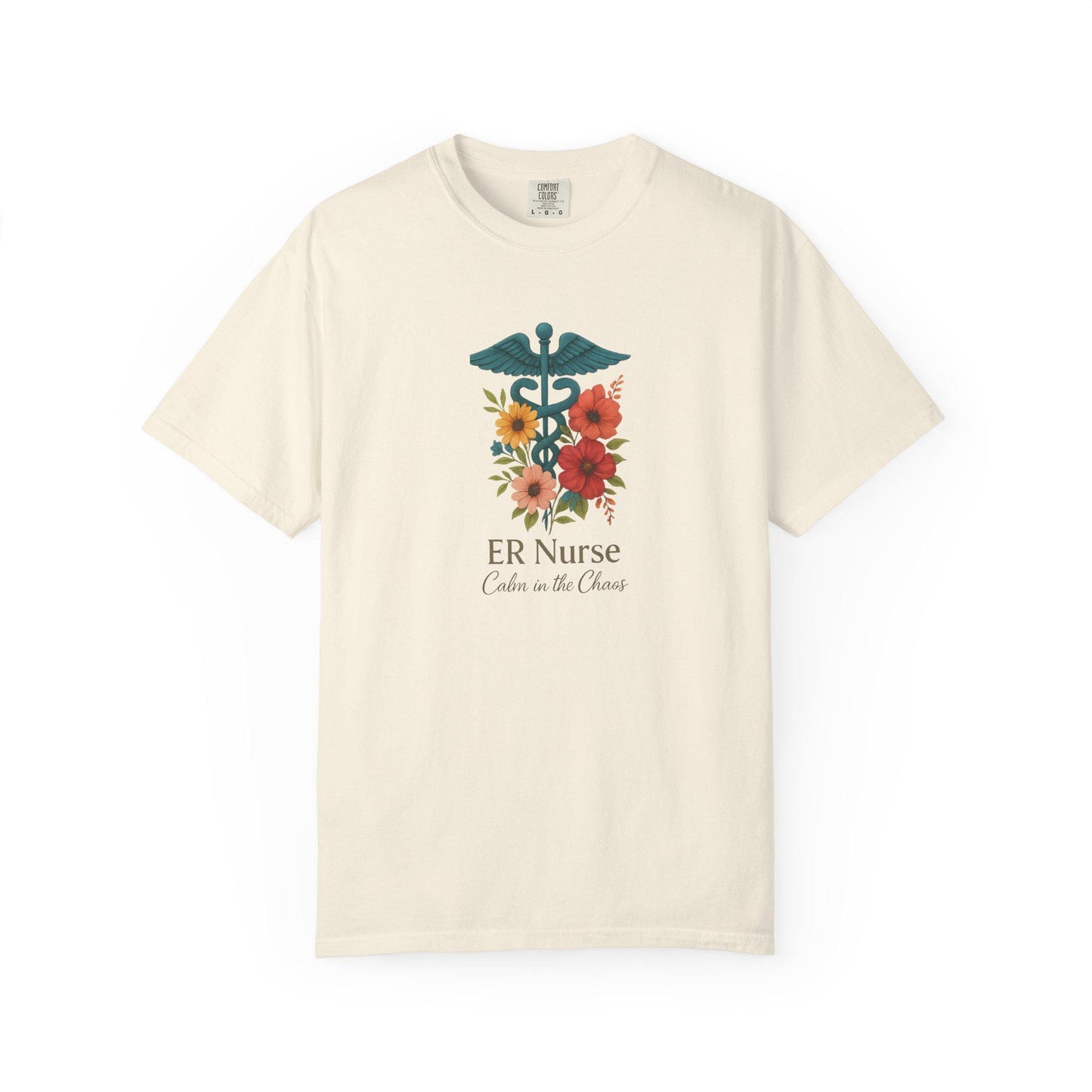 Floral ER Nurse T-Shirt, Unisex Healthcare Apparel
