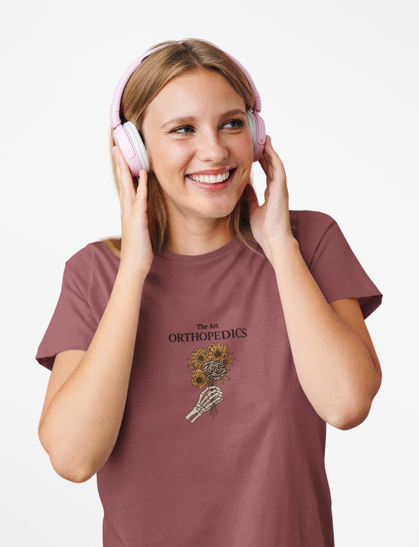 Garment-Dyed T-Shirt, Orthopedics Floral Design, Medical Gift