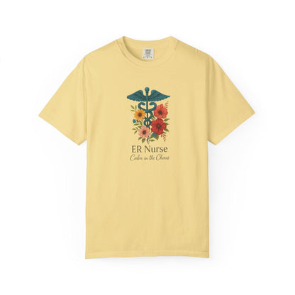 Floral ER Nurse T-Shirt, Unisex Healthcare Apparel