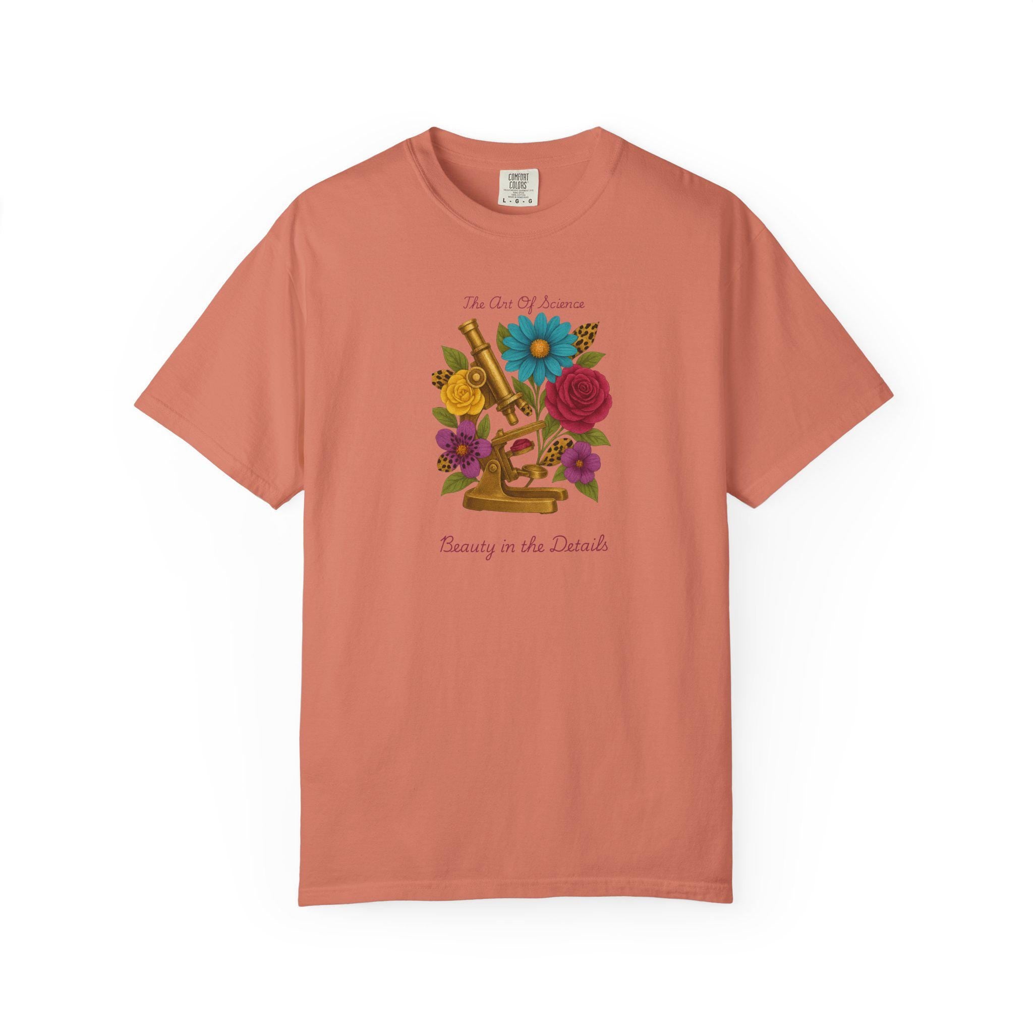 Boho Floral Microscope T-Shirt, Unisex Garden Tee