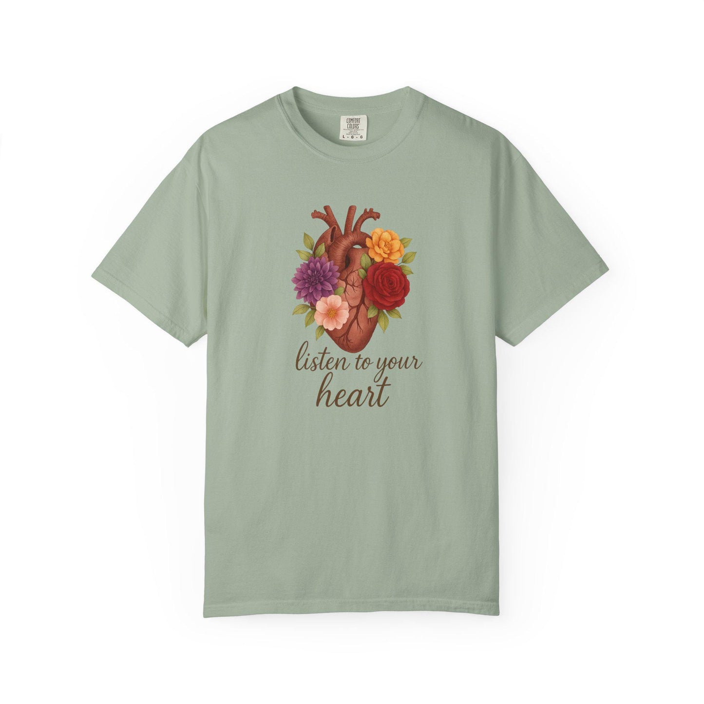 Floral Heart Graphic T-Shirt, Inspirational Unisex Tee