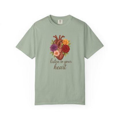 Floral Heart Graphic T-Shirt, Inspirational Unisex Tee