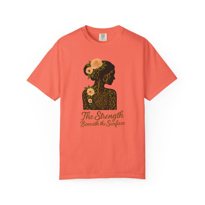 Leopard Floral Graphic T-shirt, Strength Beneath, Unisex Top