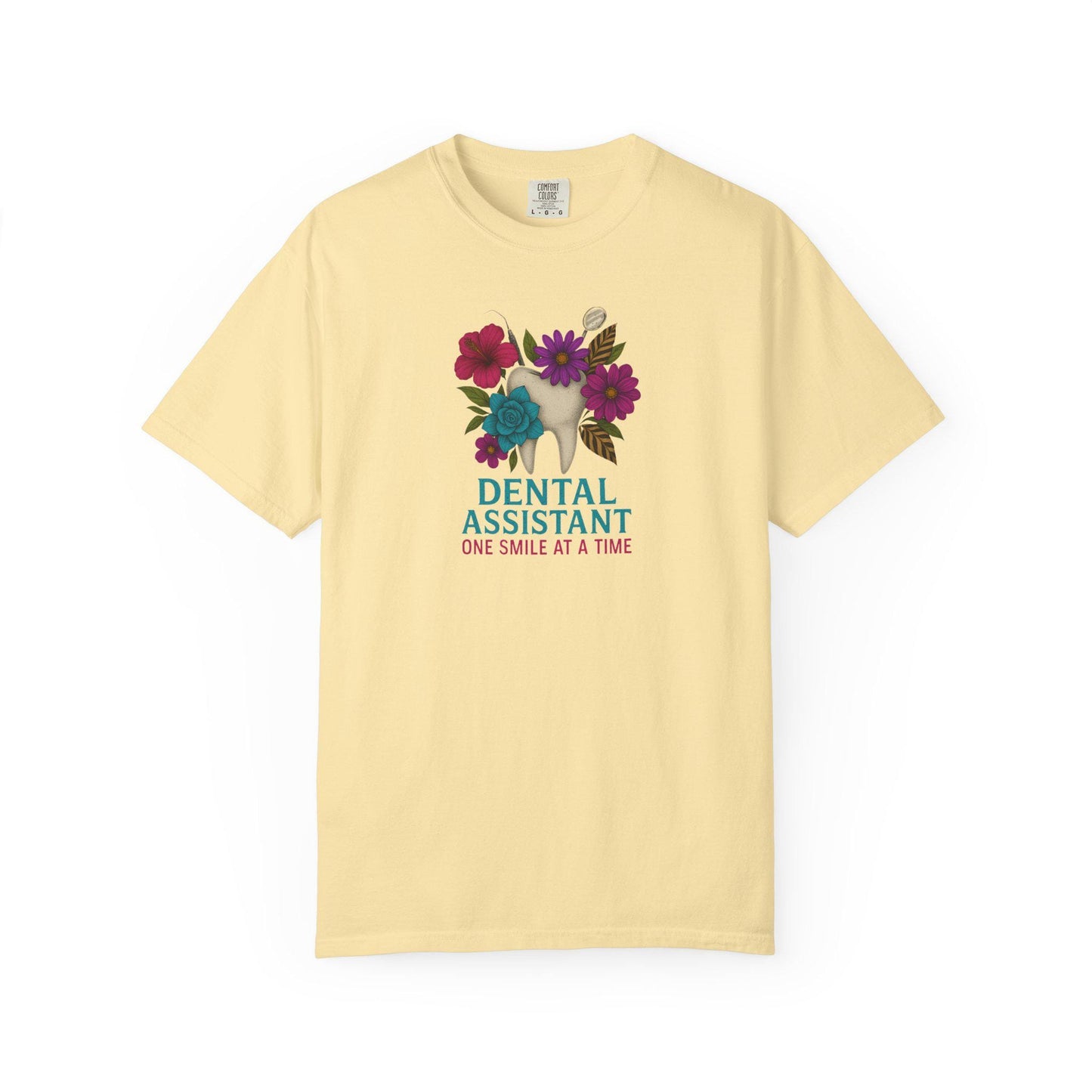 Dental Assistant Floral Tee, Dentist Gift Shirt, Medical Staff Attire, Healthcare Worker Top, Dentistry Student Clothing, Dental Hygienist