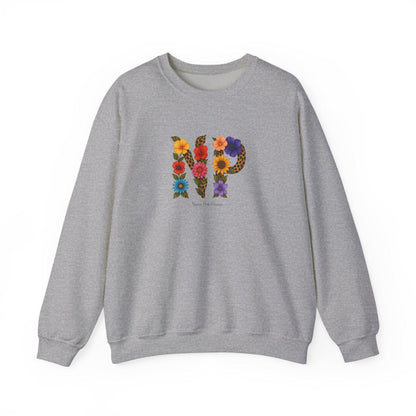 Floral Initial Crewneck Sweatshirt, Personalized Gift