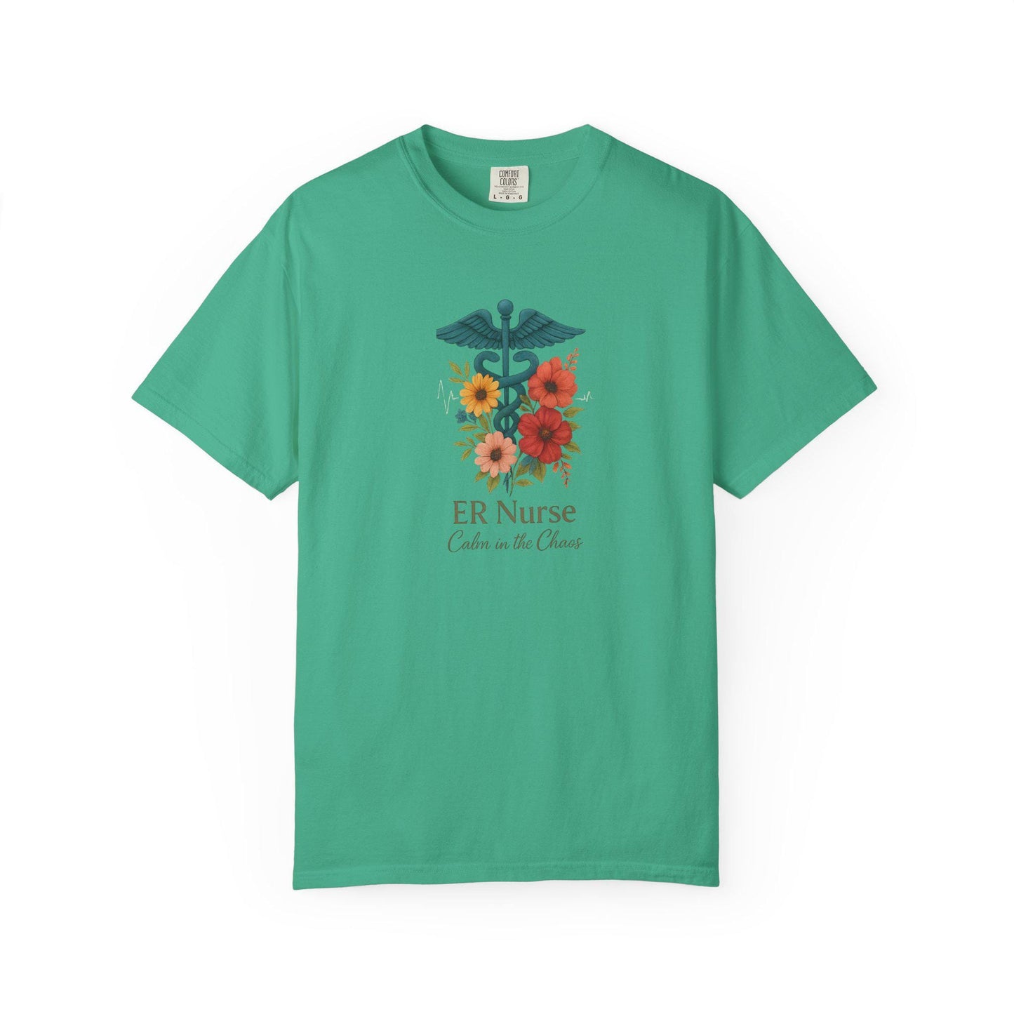 Floral ER Nurse T-Shirt, Unisex Healthcare Apparel