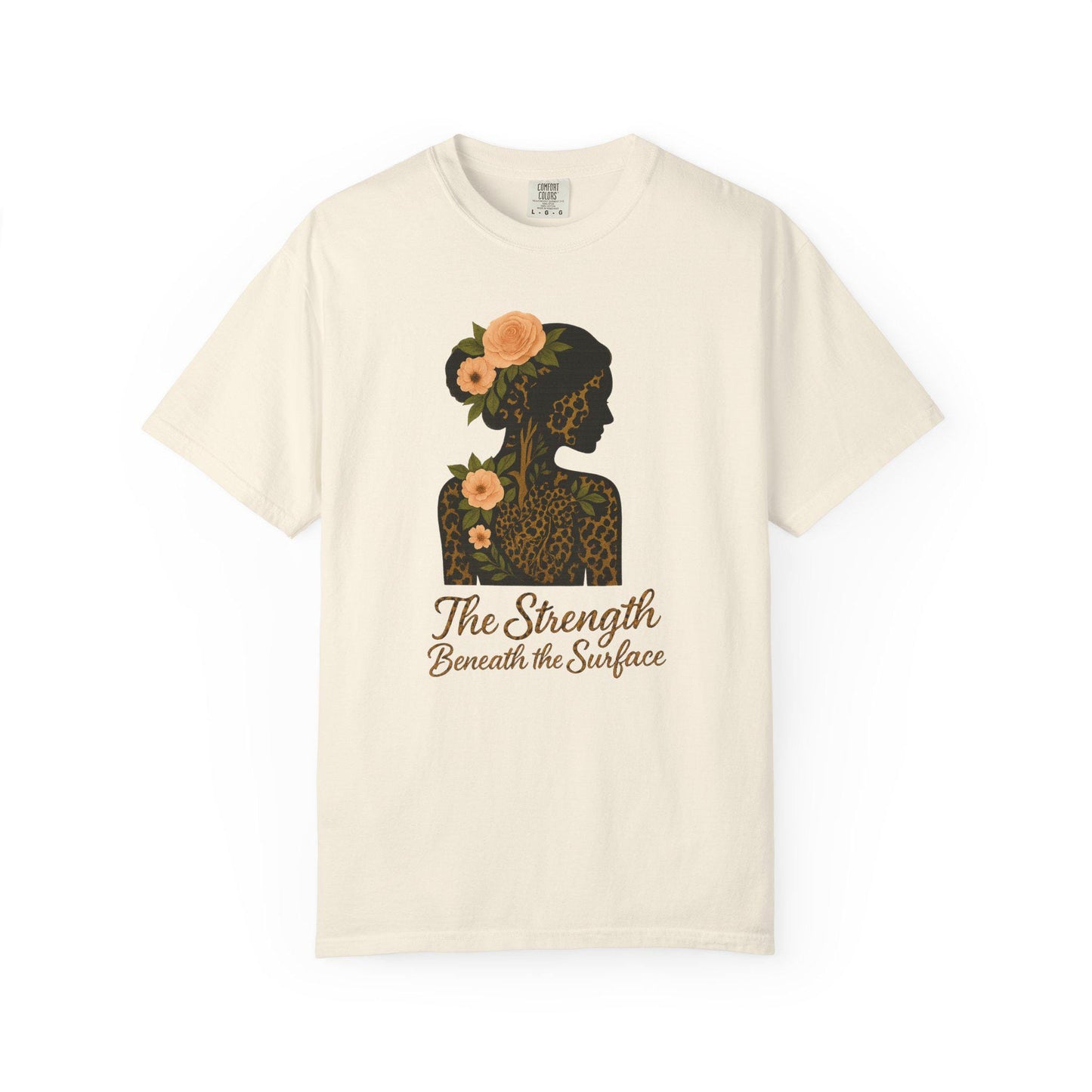Leopard Floral Graphic T-shirt, Strength Beneath, Unisex Top