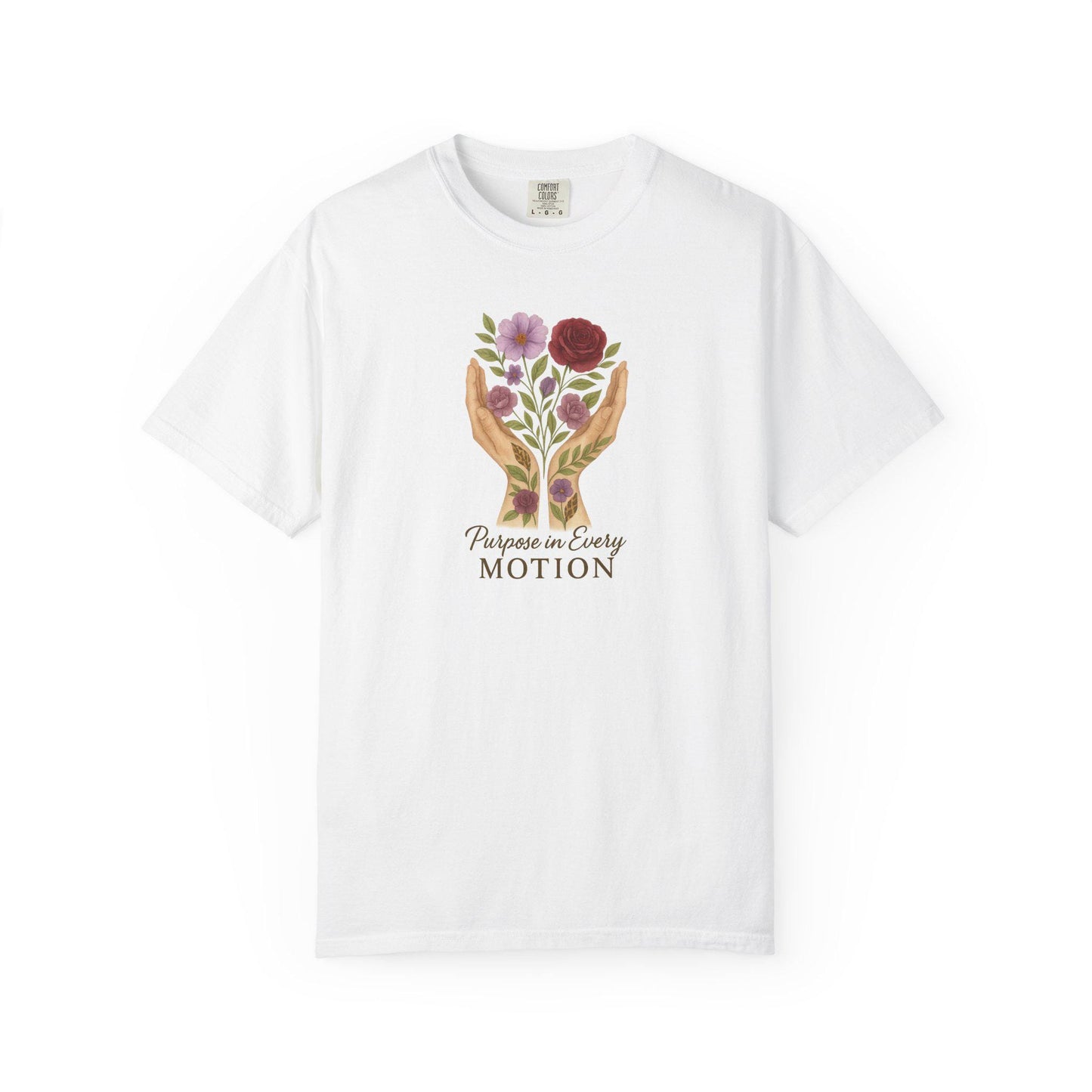 Hand-Painted Floral T-Shirt, Boho Nature Design, Eco-Friendly