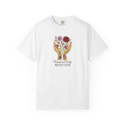 Hand-Painted Floral T-Shirt, Boho Nature Design, Eco-Friendly