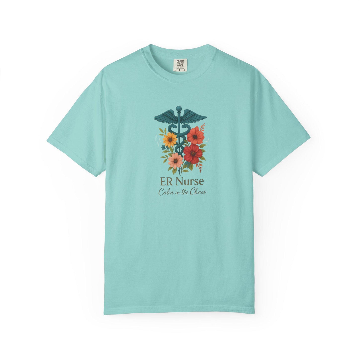 Floral ER Nurse T-Shirt, Unisex Healthcare Apparel
