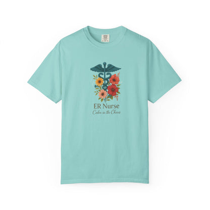 Floral ER Nurse T-Shirt, Unisex Healthcare Apparel