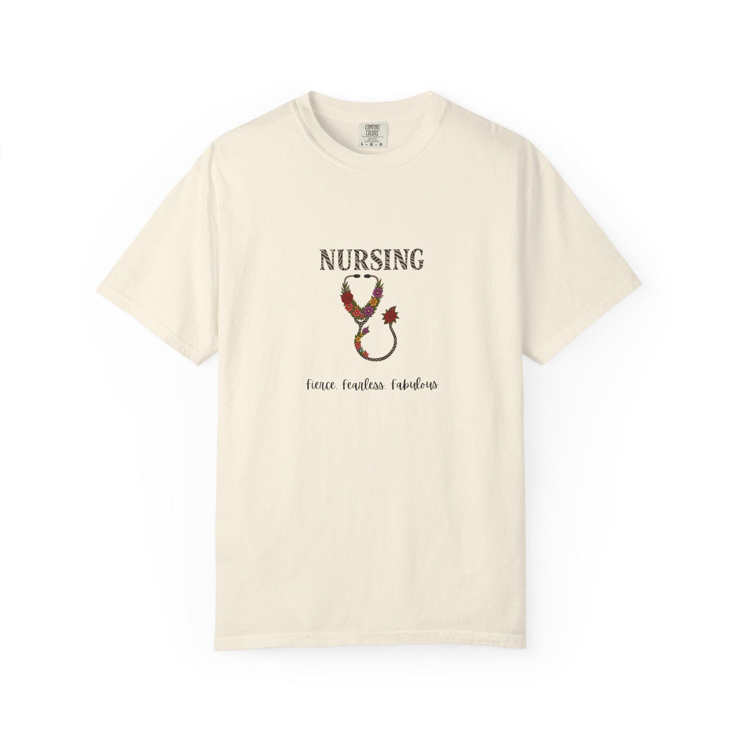 Nursing Floral T-Shirt, Unisex Garment-Dyed Tee for Nurses, Nursing Gifts, Healthcare Worker Apparel, Floral Design Top
