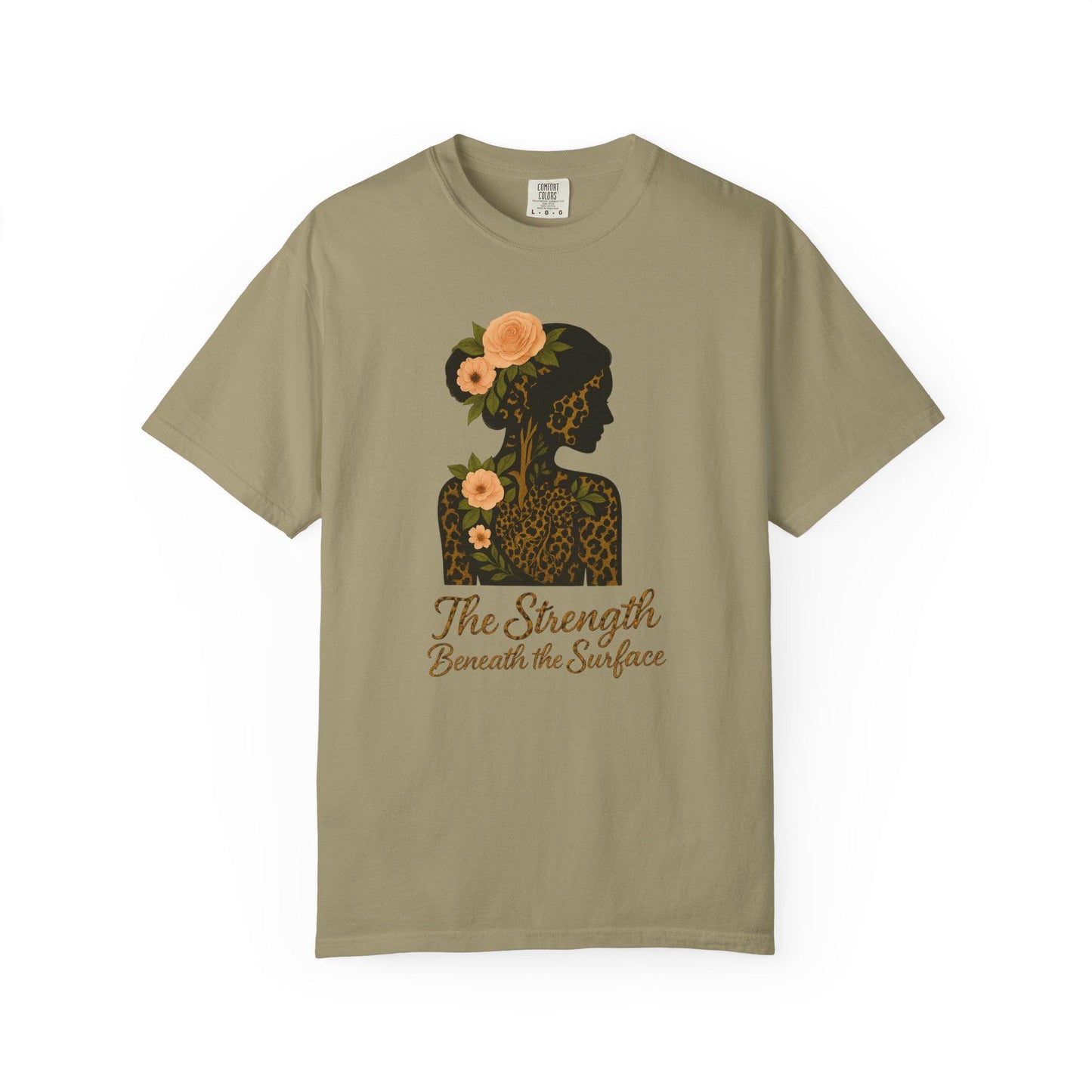Leopard Floral Graphic T-shirt, Strength Beneath, Unisex Top