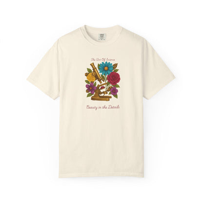 Boho Floral Microscope T-Shirt, Unisex Garden Tee