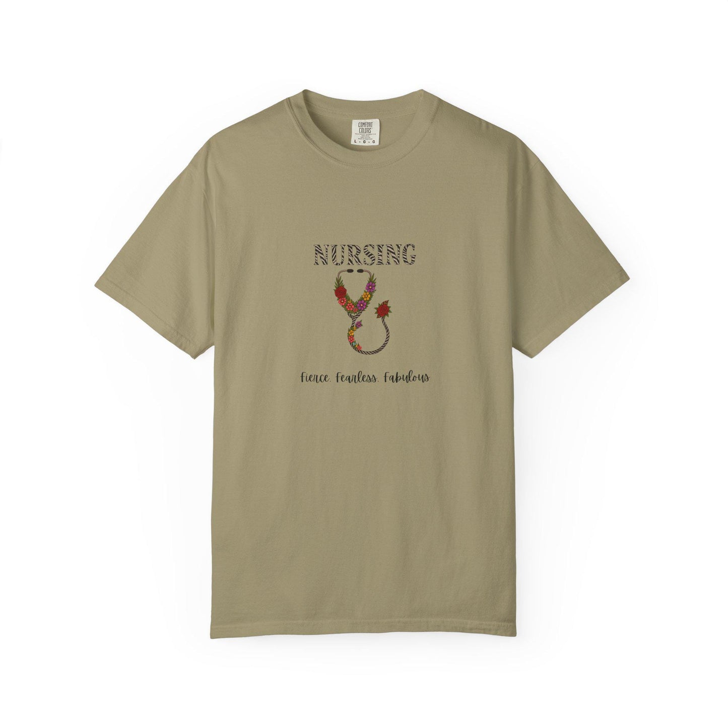 Nursing Floral T-Shirt, Unisex Garment-Dyed Tee for Nurses, Nursing Gifts, Healthcare Worker Apparel, Floral Design Top