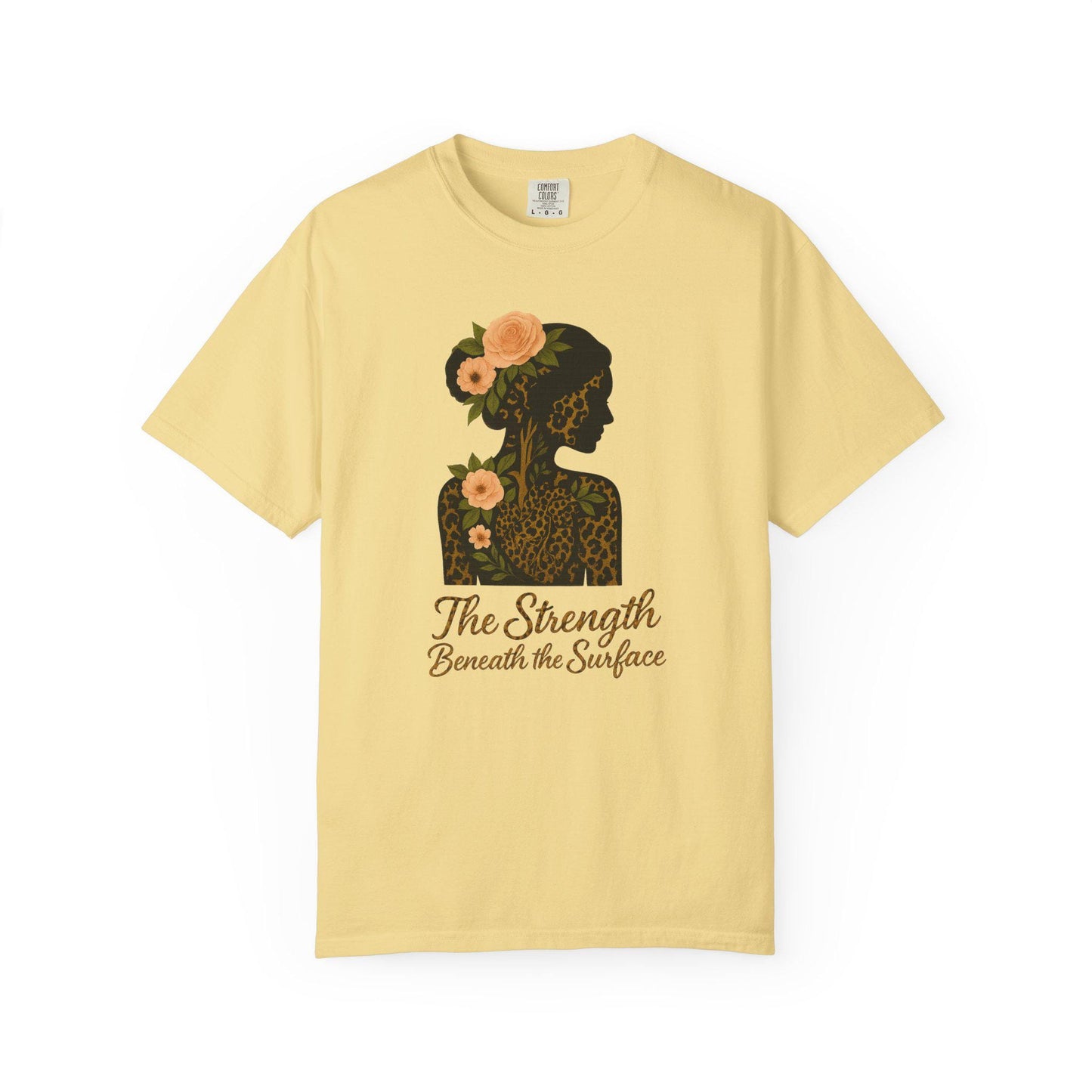 Leopard Floral Graphic T-shirt, Strength Beneath, Unisex Top