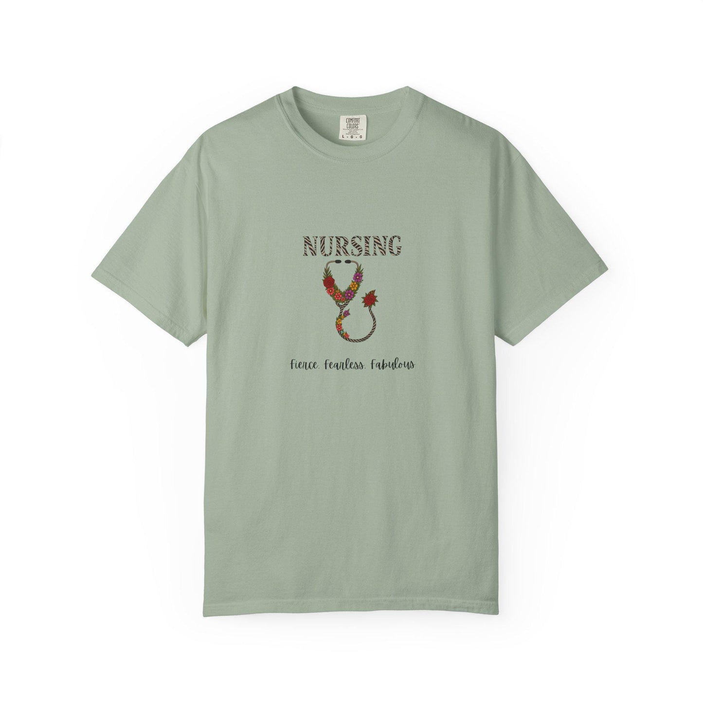 Nursing Floral T-Shirt, Unisex Garment-Dyed Tee for Nurses, Nursing Gifts, Healthcare Worker Apparel, Floral Design Top