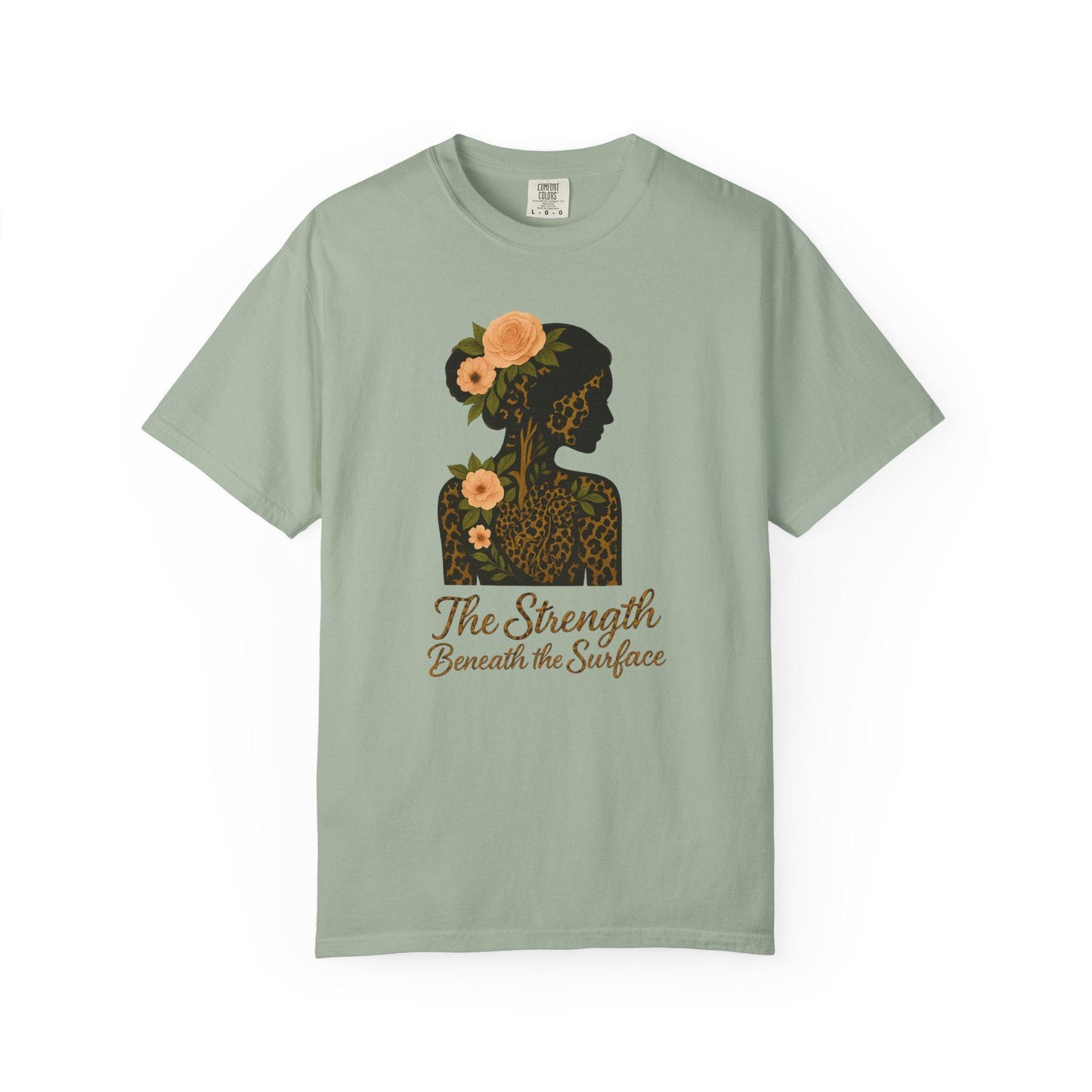 Leopard Floral Graphic T-shirt, Strength Beneath, Unisex Top