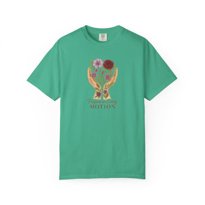 Hand-Painted Floral T-Shirt, Boho Nature Design, Eco-Friendly
