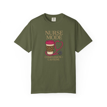 Nurse Mode T-Shirt, Compassion Caffeine Design, Unisex Healthcare Tee