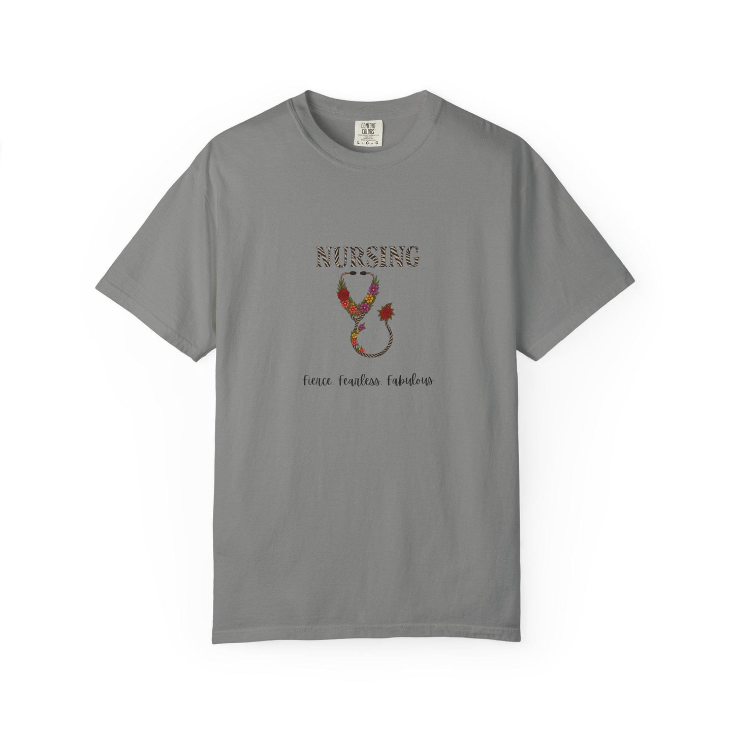 Nursing Floral T-Shirt, Unisex Garment-Dyed Tee for Nurses, Nursing Gifts, Healthcare Worker Apparel, Floral Design Top