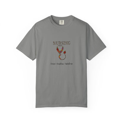 Nursing Floral T-Shirt, Unisex Garment-Dyed Tee for Nurses, Nursing Gifts, Healthcare Worker Apparel, Floral Design Top