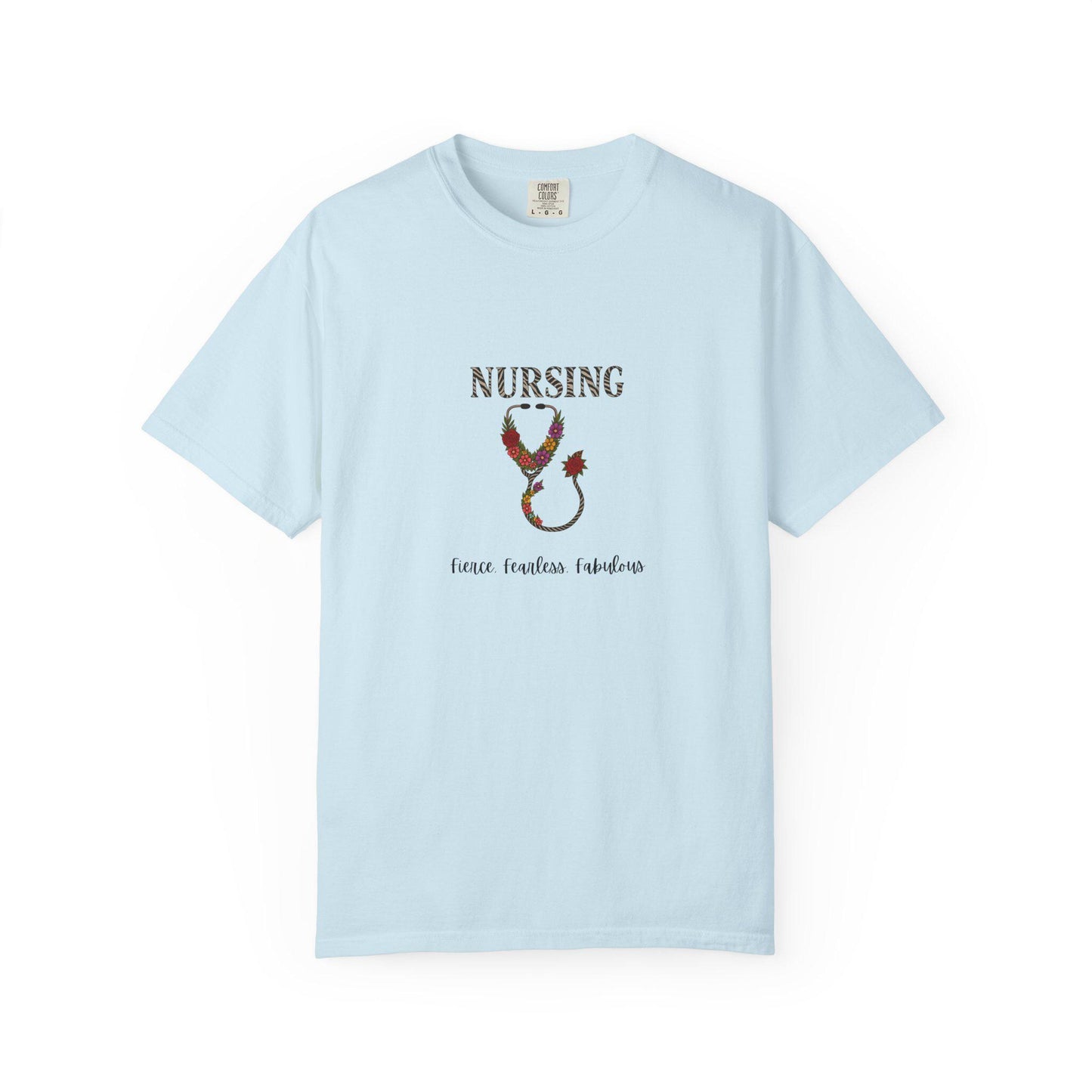 Nursing Floral T-Shirt, Unisex Garment-Dyed Tee for Nurses, Nursing Gifts, Healthcare Worker Apparel, Floral Design Top