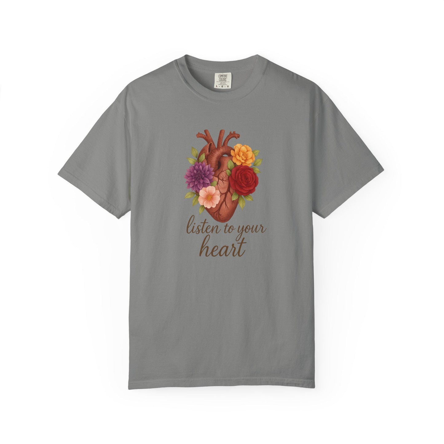 Floral Heart Graphic T-Shirt, Inspirational Unisex Tee
