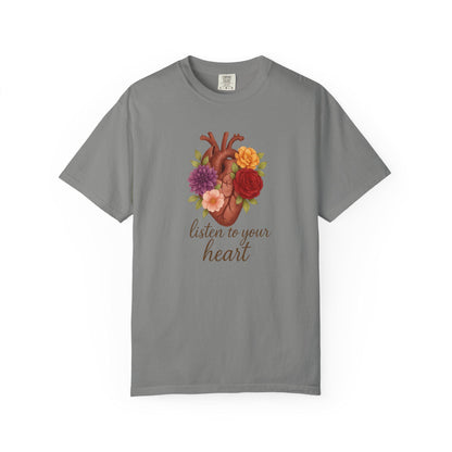 Floral Heart Graphic T-Shirt, Inspirational Unisex Tee