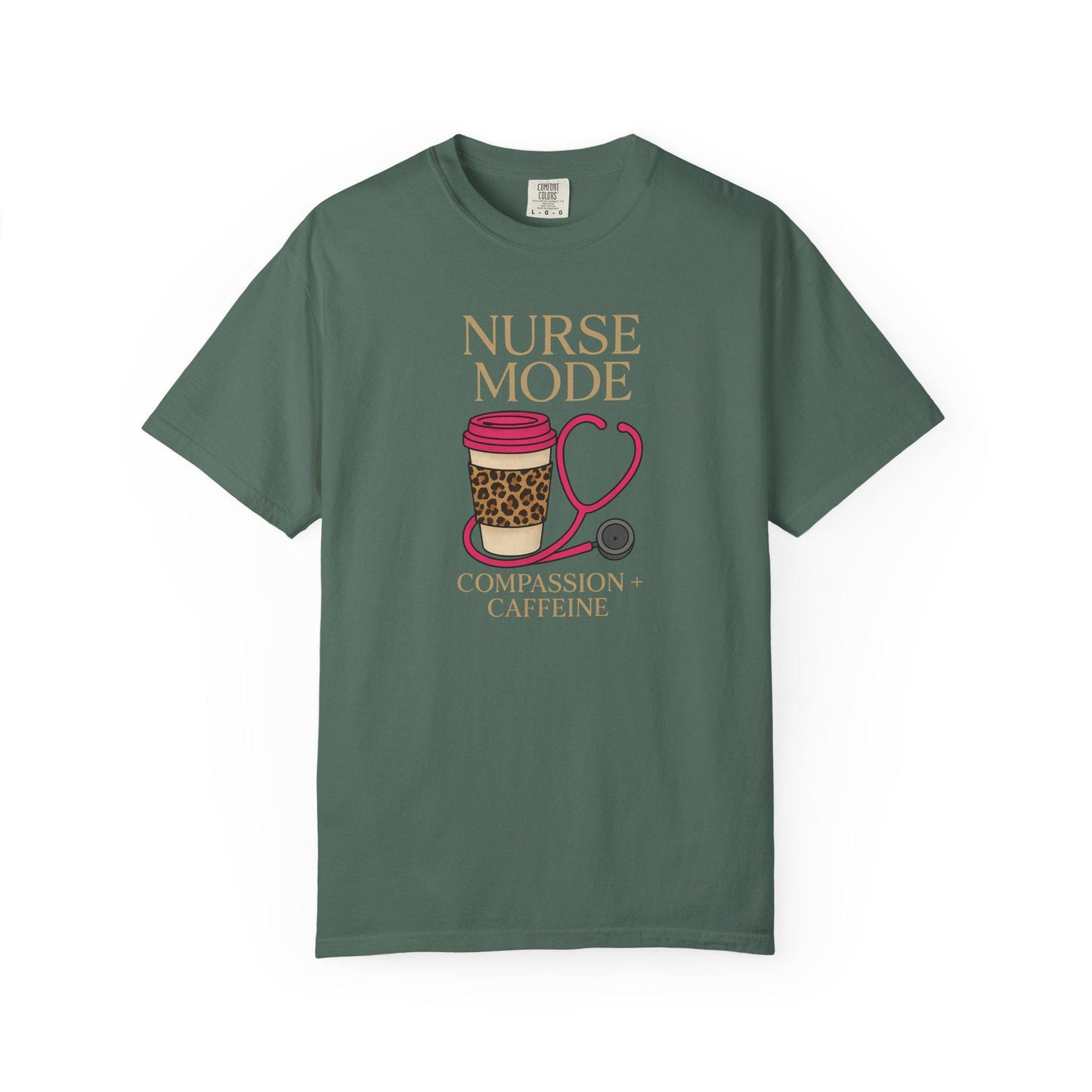 Nurse Mode T-Shirt, Compassion Caffeine Design, Unisex Healthcare Tee