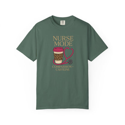 Nurse Mode T-Shirt, Compassion Caffeine Design, Unisex Healthcare Tee