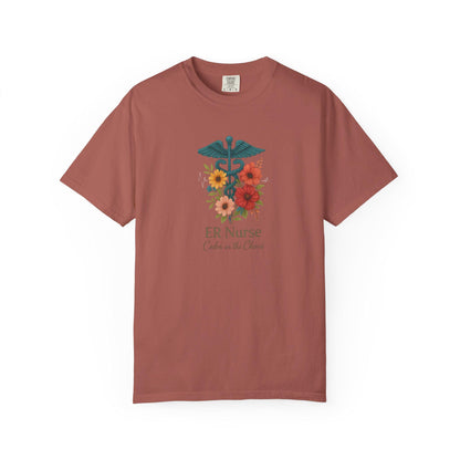 Floral ER Nurse T-Shirt, Unisex Healthcare Apparel