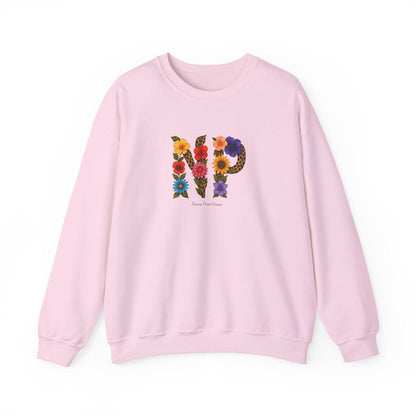 Floral Initial Crewneck Sweatshirt, Personalized Gift