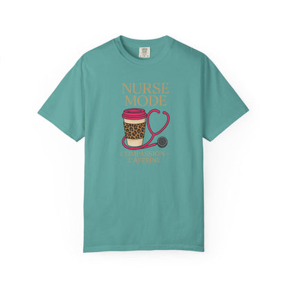Nurse Mode T-Shirt, Compassion Caffeine Design, Unisex Healthcare Tee