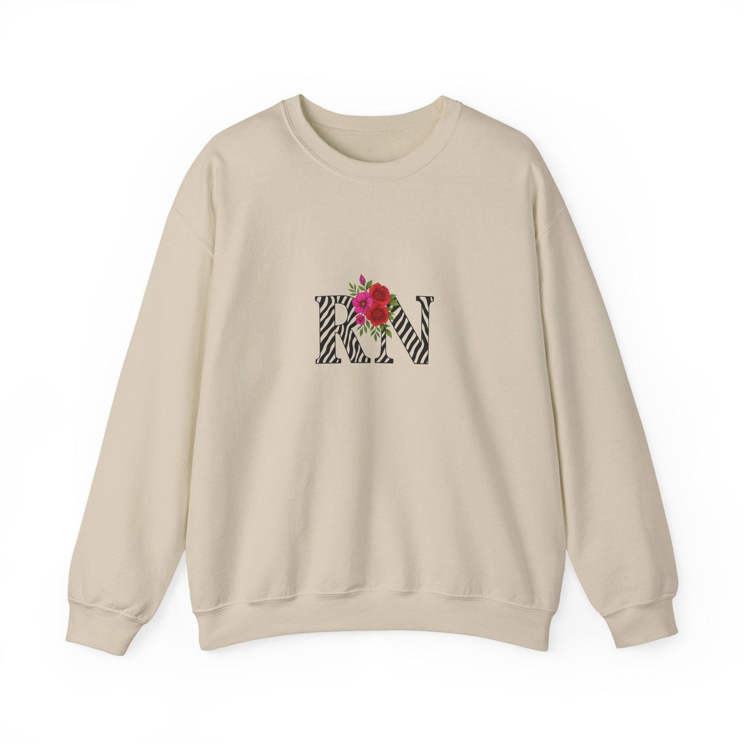 Floral Monogram Crewneck Sweatshirt, Personalized Gift, Casual Wear, Cozy Fashion, Spring Outfit, Birthday Gift